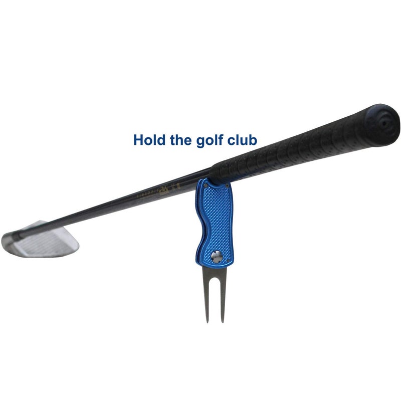 TuLick Divot Repair Tool with Magnetic Divot Tool, Golf Divot Repair Tool Made of Metal, Golf Divot Tool Foldable Design (Blue) - Image 5